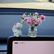治愈系花瓶适用于特斯拉车内装饰摆件model丫车载屏幕玩偶公仔女3