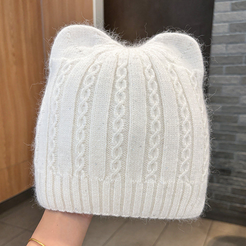 可爱猫耳朵毛线帽女显脸小兔毛帽子冬季保暖针织帽护耳包头帽冷帽,服饰配件/皮带/帽子/围巾,帽子,淘宝优惠券,粉丝福利购,淘宝优惠卷