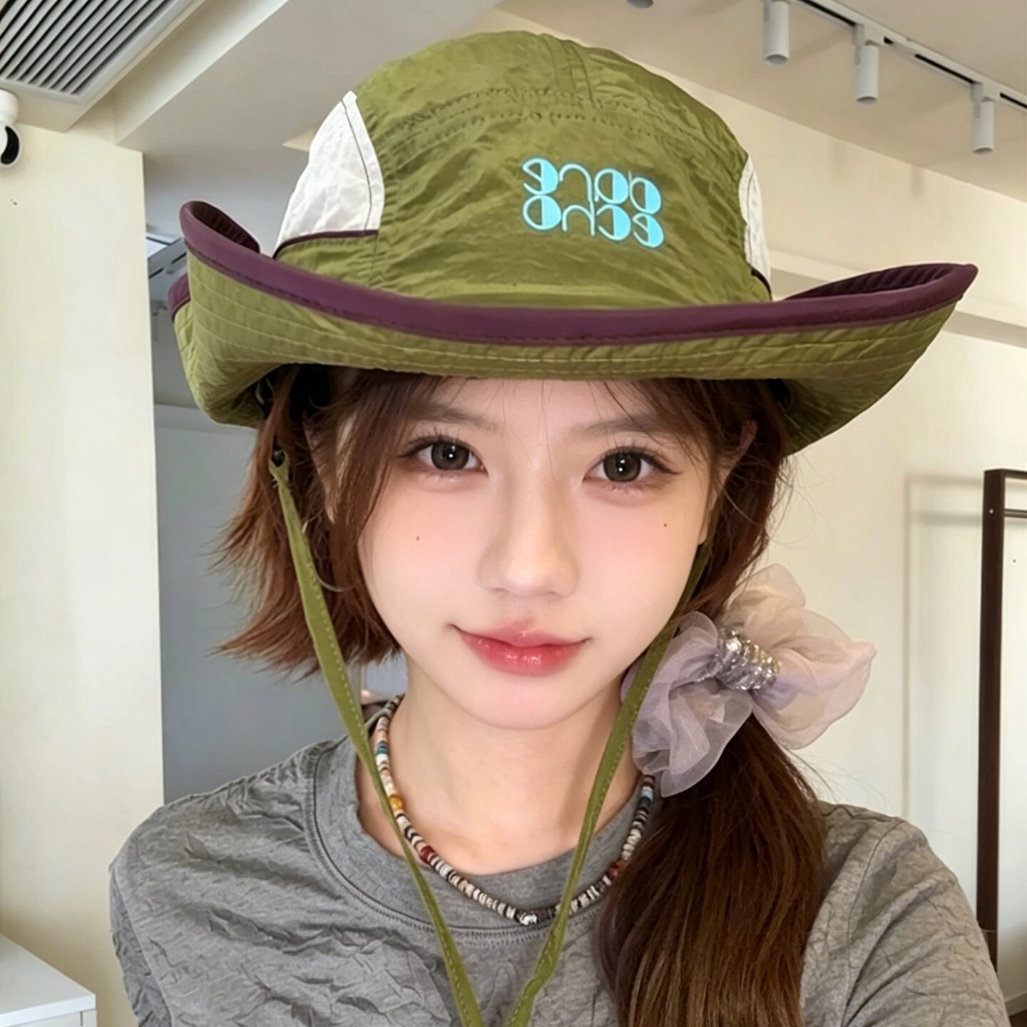 速干防晒遮阳徒步登山拼色渔夫帽