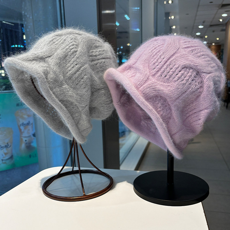 兔毛毛线帽子女秋冬防寒保暖护耳针织帽宽松卷边堆堆帽大头围冷帽,服饰配件/皮带/帽子/围巾,帽子,淘宝优惠券,粉丝福利购,淘宝优惠卷