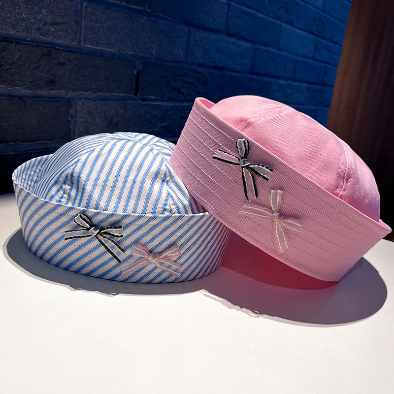 粉色格纹蝴蝶结贝雷帽子女显脸小春夏季休闲遮阳帽甜美可爱水手帽,服饰配件/皮带/帽子/围巾,帽子,淘宝优惠券,粉丝福利购,淘宝优惠卷
