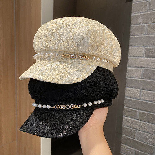 春夏季户外遮阳显脸小八角帽女款