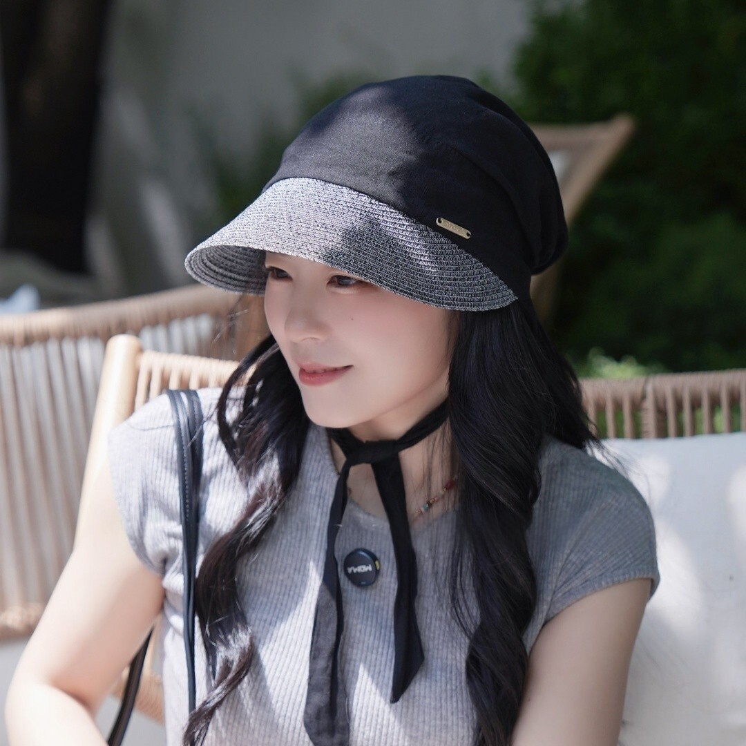 春夏复古褶皱蝴蝶结亚麻鸭舌帽女