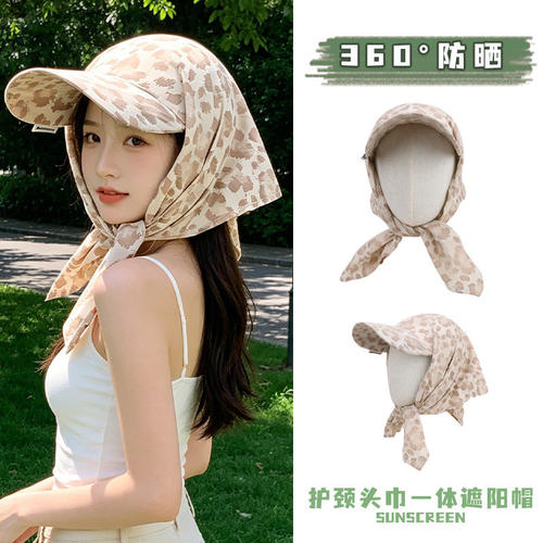 夏季薄款透气绑带丝巾遮阳防晒帽