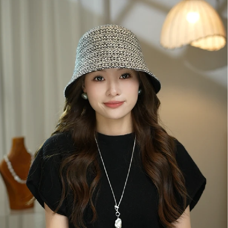 户外出游可折叠针织渔夫帽显脸小