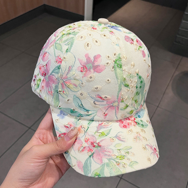 国风刺绣印花棒球帽子女款2026新款春夏百搭遮阳时尚鸭舌帽显脸小