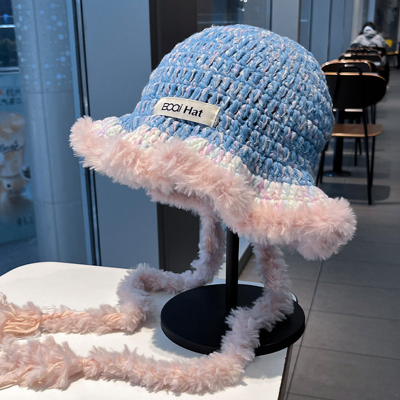 韩版甜美百搭杂色针织渔夫帽子女款秋冬季保暖护耳百搭显脸小盆帽,服饰配件/皮带/帽子/围巾,帽子,淘宝优惠券,粉丝福利购,淘宝优惠卷