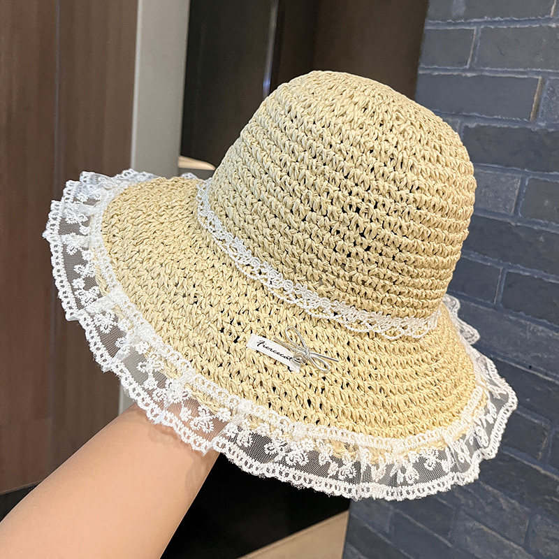 蝴蝶结蕾丝花边草帽女款2025新款大帽檐遮阳海边沙滩防晒太阳帽子,服饰配件/皮带/帽子/围巾,帽子,淘宝优惠券,粉丝福利购,淘宝优惠卷