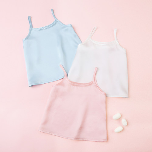 夏季女童真丝吊带上衣蚕丝背心