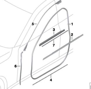 740 730 750车身门框密封条 F02LCI BMW宝马原厂7系车用密封条F01
