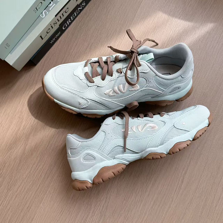 FILA 斐乐2025女鞋猫爪6薄底老爹鞋运动鞋新款鞋休闲鞋德训鞋