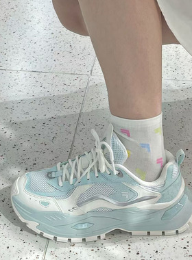 FILA FUSION斐乐潮牌2025新款硬糖4老爹鞋厚底增高透气女鞋运动鞋