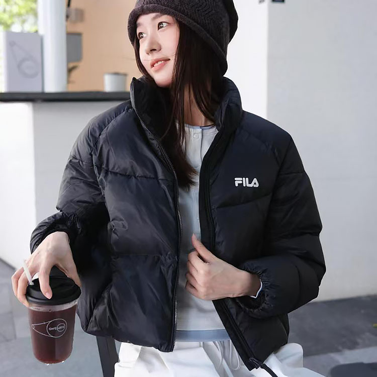 FILA斐乐羽绒服女2025新款短款面包服美拉德风休闲保暖运动外套