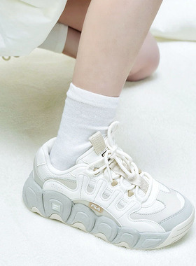 FILA斐乐可颂面包鞋女2025新款运动休闲女鞋厚底增高老爹鞋女