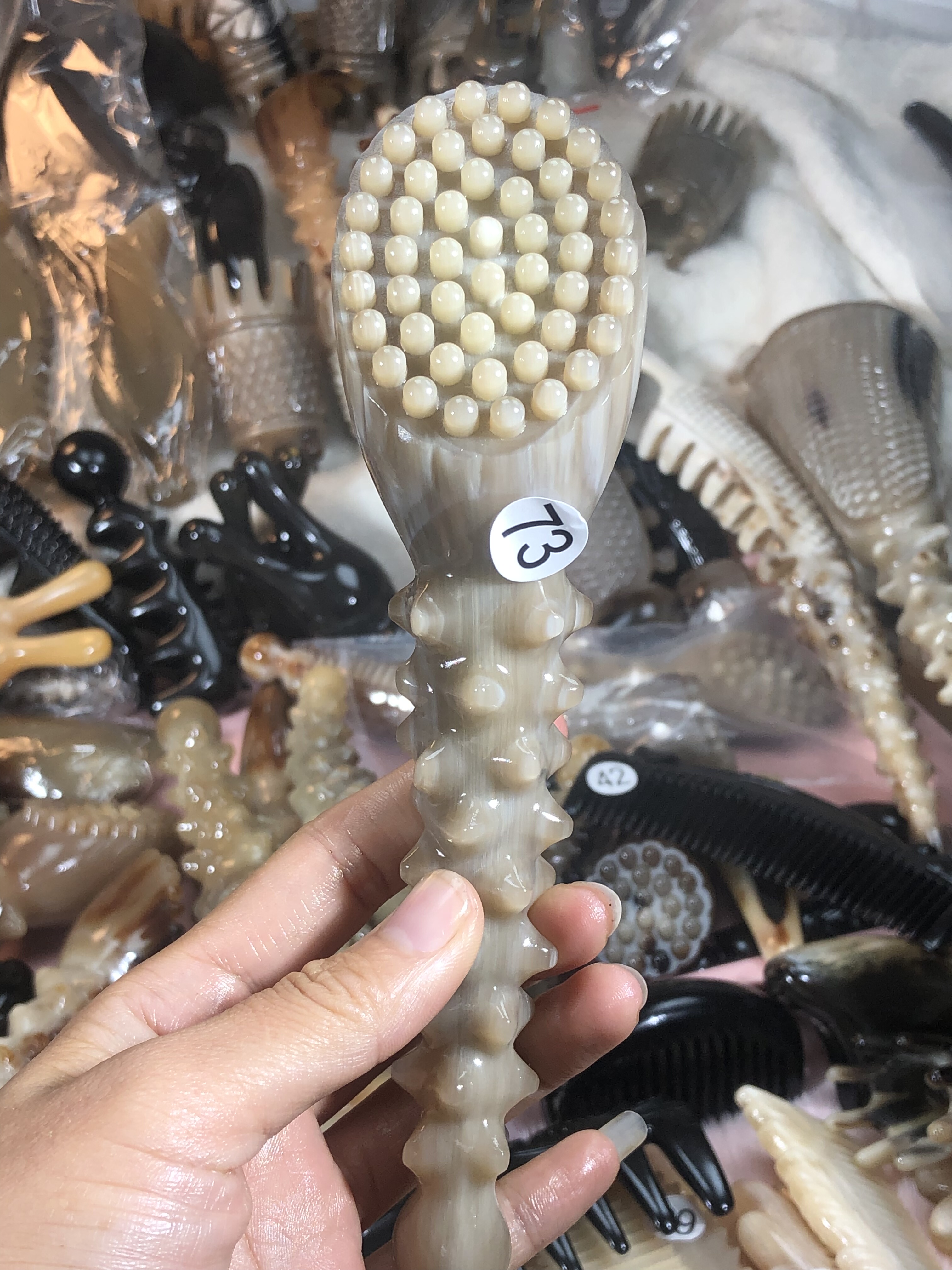 水牛角莲蓬面部刮痧美容棒经络拨筋棒眼头部全身按摩一物一