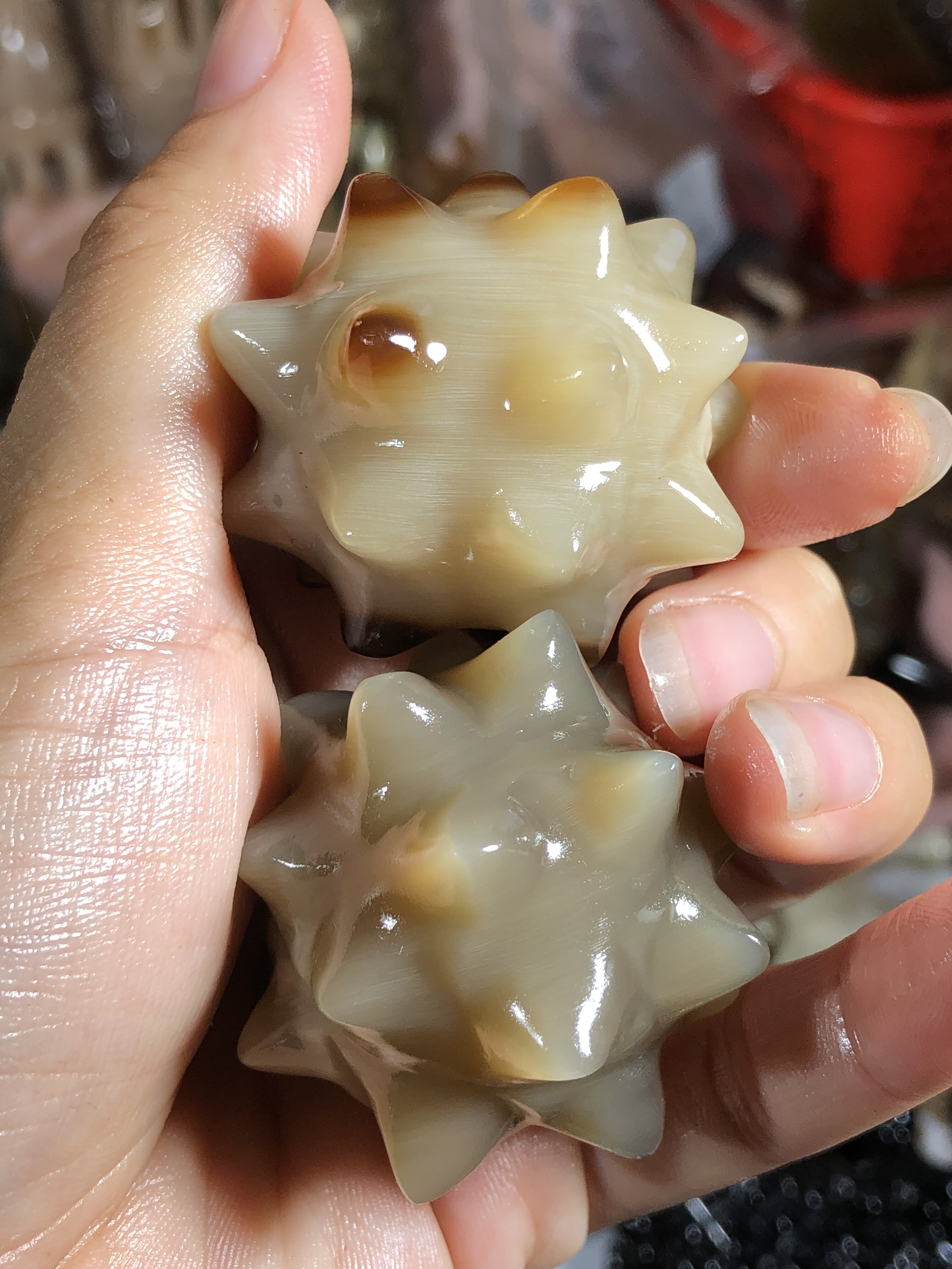 水牛角手摆件盘玩老人盘5厘米约梳子/化妆梳/按摩梳