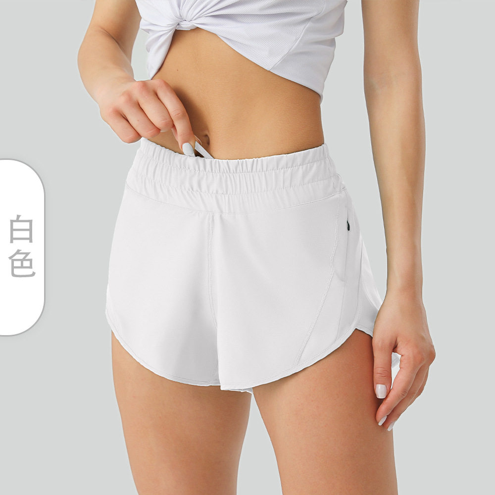 定制白色运动短裤女两三分瑜伽服裙跑步速干模特拍视频印LOGO字