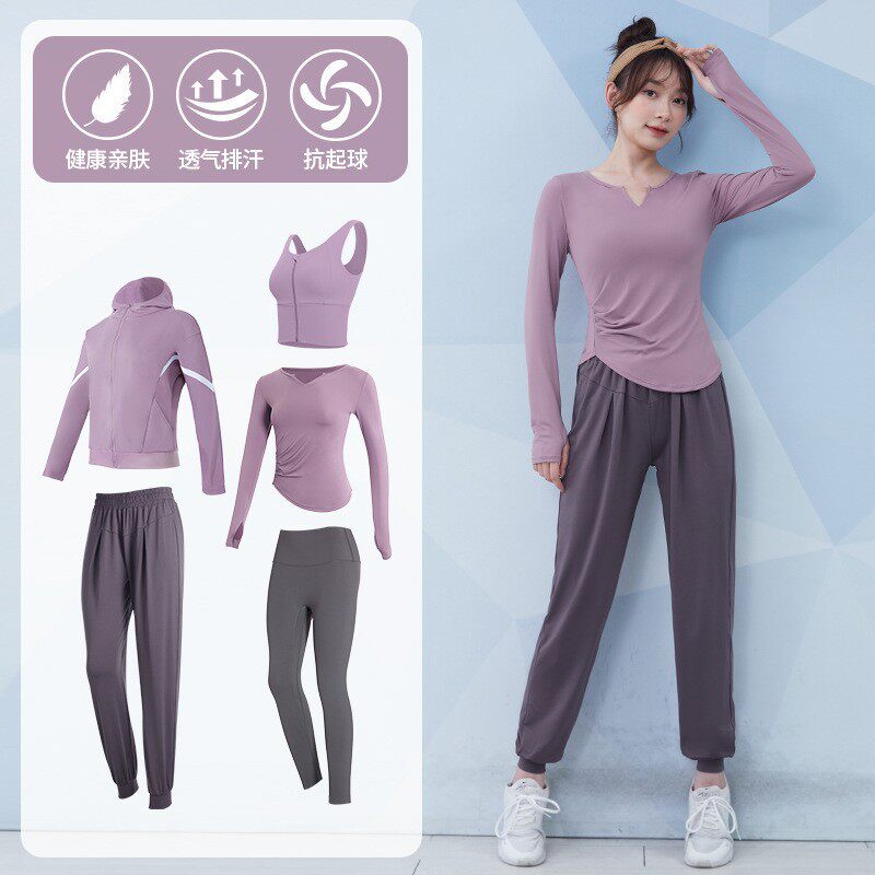 定制运动套装女短袖夏跑步健身衣训练速干灯笼裤瑜伽服印logo字