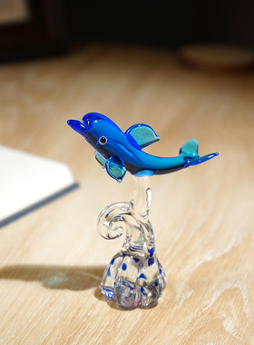飞跃海豚手工琉璃小摆件