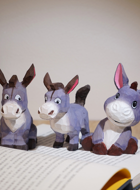 “我有一只小毛驴”手工木雕摆件