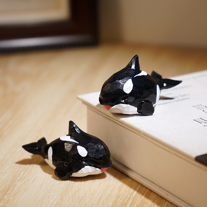 小虎鲸手工木雕小摆件