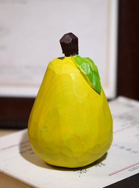 “梨想成真”手工木雕小摆件