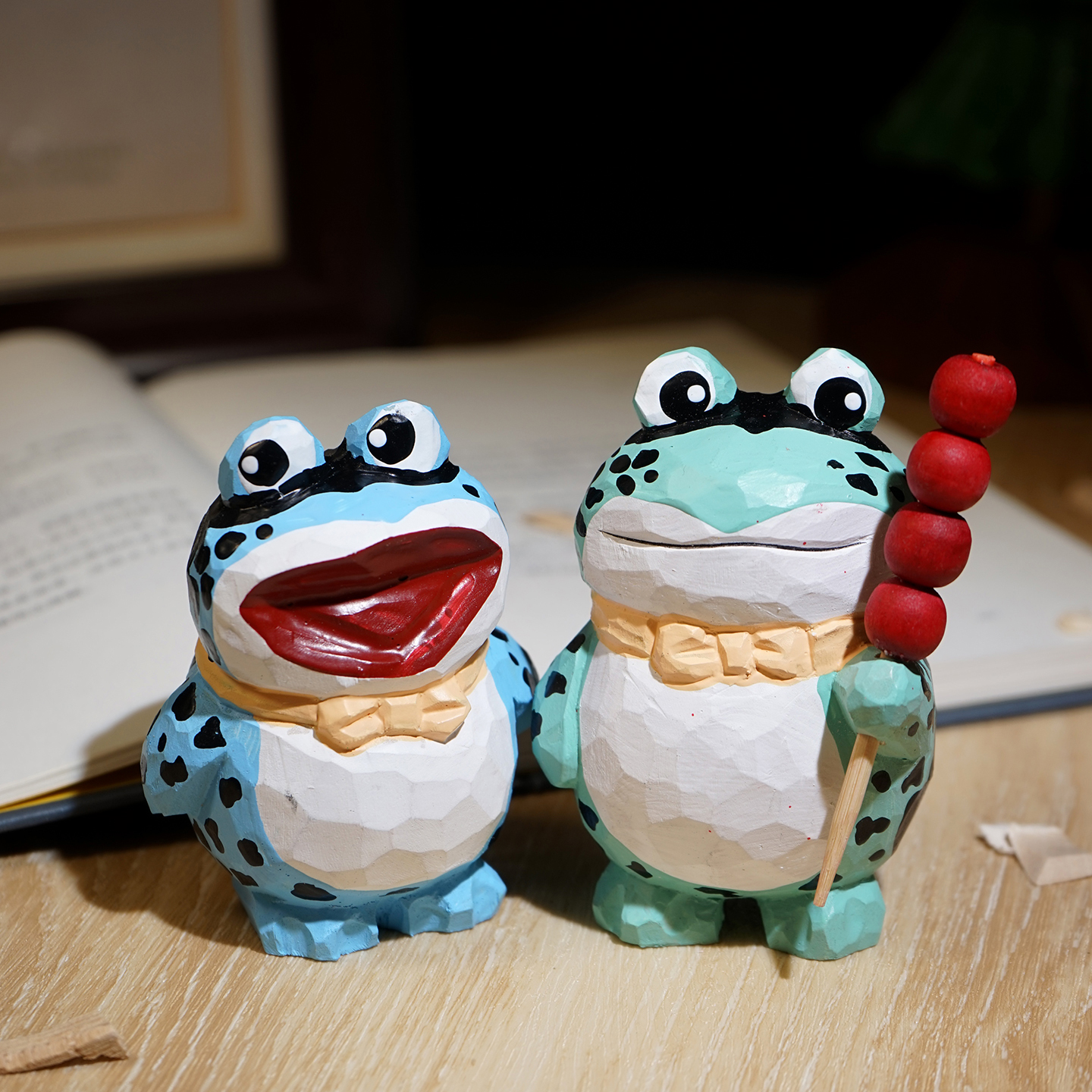 “蛤蟆先生”手工木雕小摆件青蛙工位电脑办公室桌面装饰品礼物