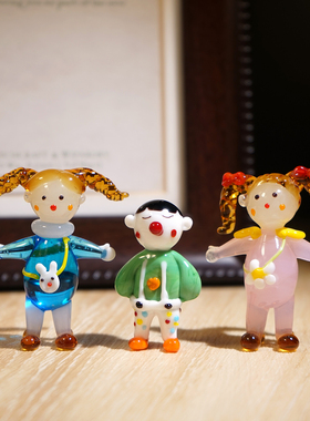 男女孩|手工玻璃小摆件琉璃