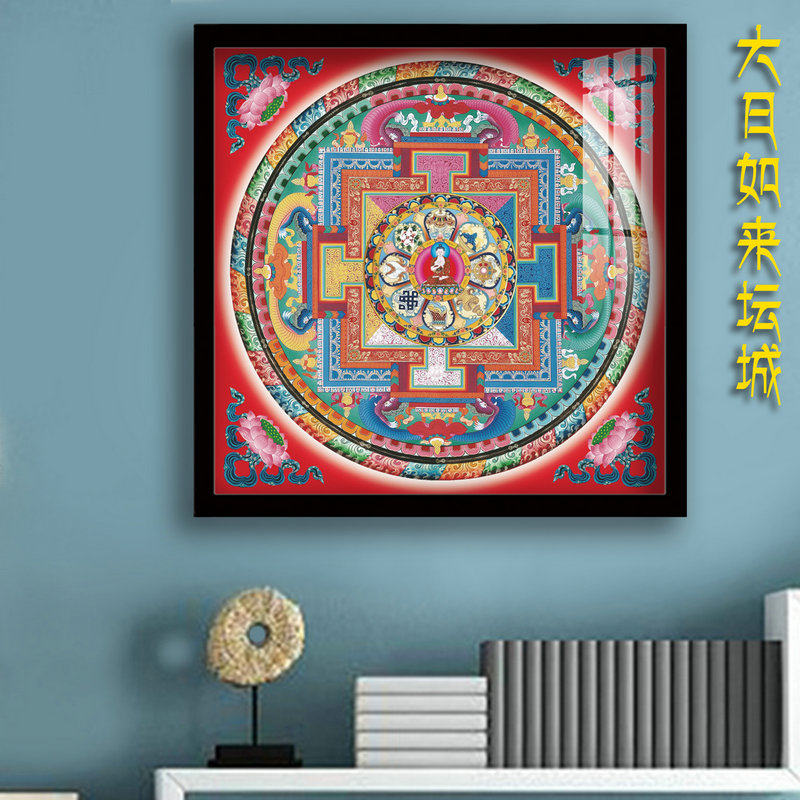 大日如来坛城金刚界胎藏界佛像佛堂客厅软装饰卷轴挂画善住镇宅画