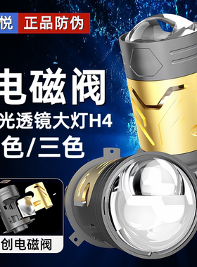 电磁阀双光透镜H4激光LED大灯泡