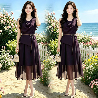 洋气无袖长裙时尚吊带裙小衣服碎花裙裙子2026新款夏季女士连衣裙