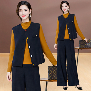 西装风马甲套装女春季新款时髦洋气高级感显瘦时尚三件套阔腿裤