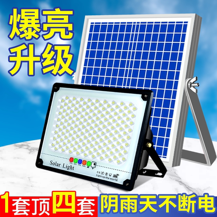 2025新款太阳能户外庭院灯家用新农村LED室外防水超亮照明投光灯