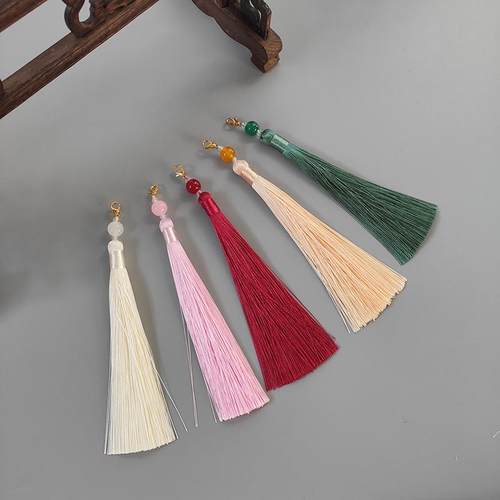 15cm玉珠龙虾扣流苏穗子