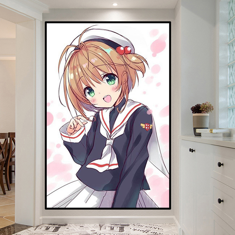 卡通动漫钻石画2020新款魔法小樱贴钻十字绣手工小幅满钻儿童礼物