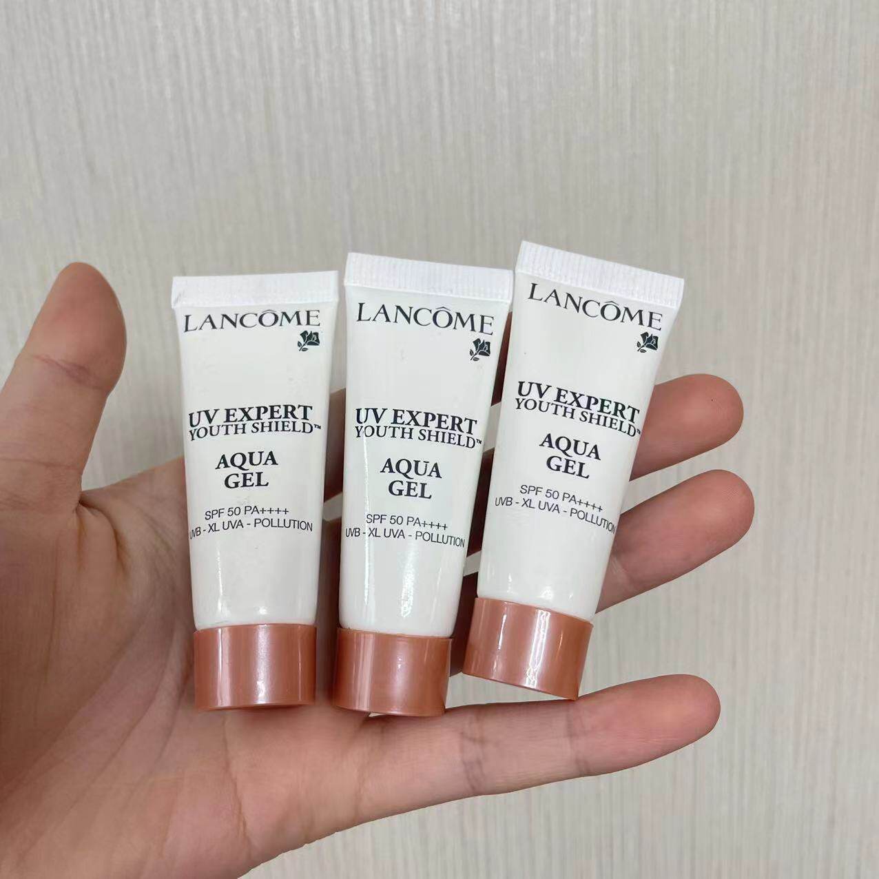 专柜小样 lancome兰蔻uv水漾小白管spf50清爽防晒霜 中小样10ml