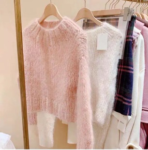 日系日本~deicy家 马海毛 糖果粗针织衫甜美套头针织毛衣上衣女