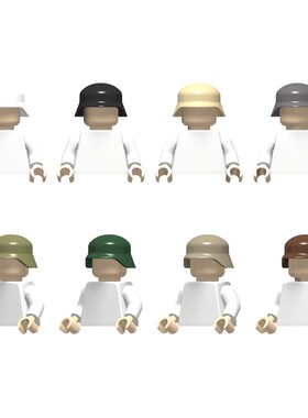 国产小颗粒积木配件 人仔头发帽子头盔配件 军事 士兵 M35头盔