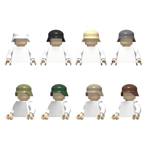 国产小颗粒积木配件 人仔头发帽子头盔配件 军事 士兵 M35头盔