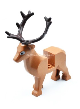 国产小颗粒拼插积木配件 野生陆地动物 兼容 69060 51493 麋鹿