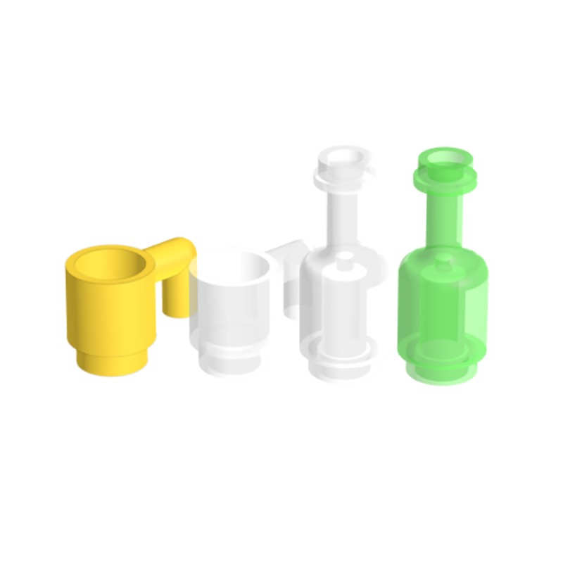 国产MOC拼插积木零件 兼容 3899 容器 水杯 杯子 95228 酒瓶 10个