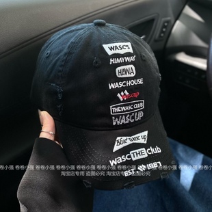 嘻哈做旧水洗破洞棒球帽男女韩版百搭鸭舌帽子ins潮牌街头遮阳帽