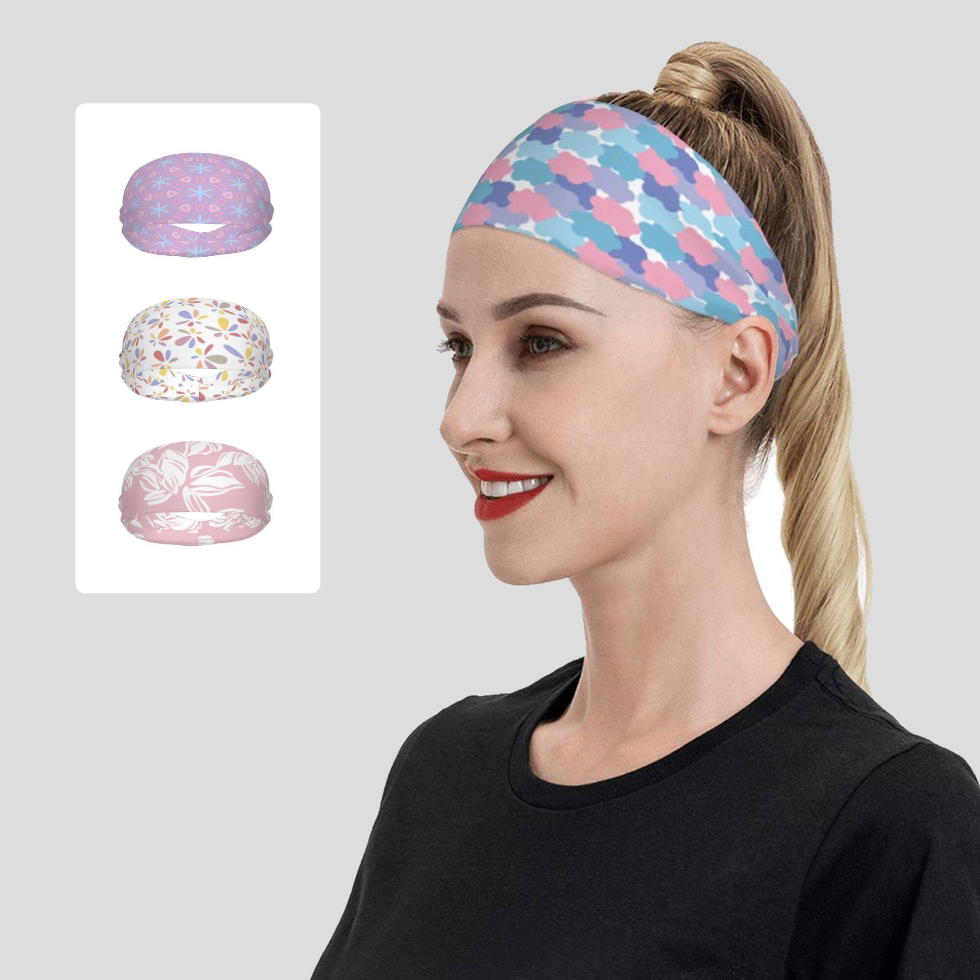 瑜伽宽发带运动跑步头巾防汗带健身骑行束发止汗发箍透气头带女款