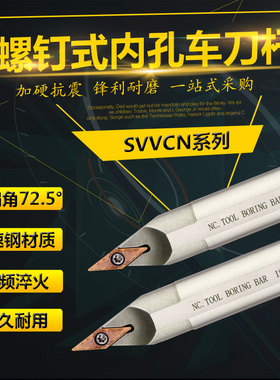 72.5度螺钉式内孔高速钢车刀杆 H10K/12L/14M/16Q/20R-SVVCN11