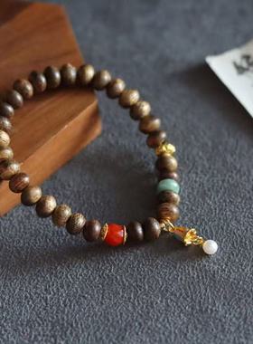 8mm天然沉香手串女款单圈手链佛珠念珠文玩饰品礼物送女友闺蜜