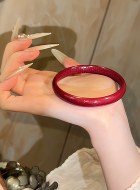 复古红朱砂手镯女配饰高级