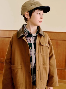 ARF原创 秋冬男女童新雪丽保暖外套巴恩风工装夹克加棉3M棉服加厚