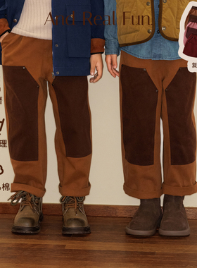 ARF原创 男女童长裤秋冬新款儿童休闲长裤直筒宽松纯棉工装裤
