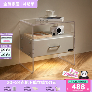 全友家居现代简约床头柜轻奢高级感卧室置物架床头收纳柜129567XJ