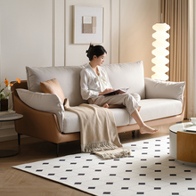 全友家居2025新款现代简约小户型客厅家具直排实木框架布艺沙发